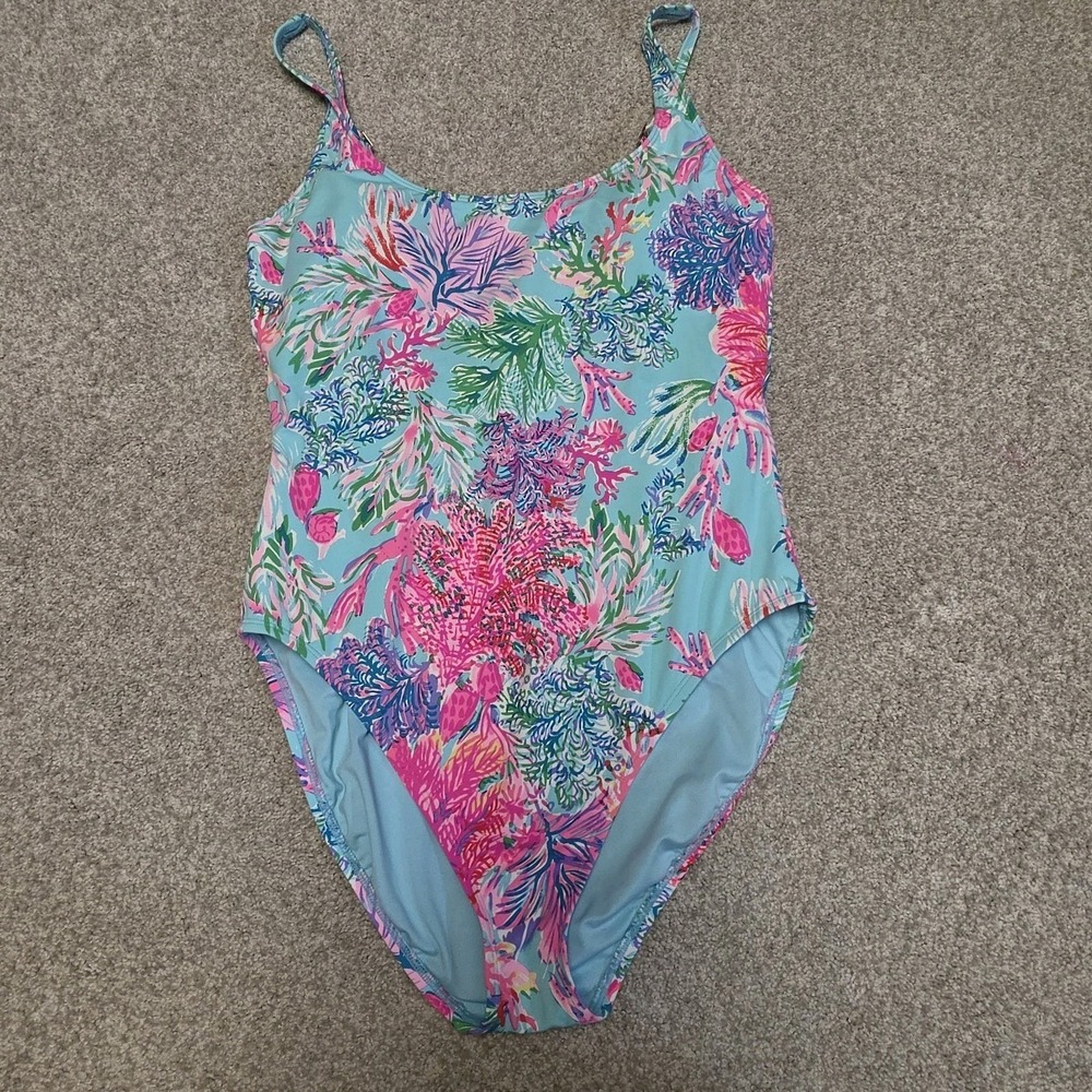 Lilly Pulitzer‎ Brin One Piece Swimsuit Cay To My Heart Size 12 Resort Vacation